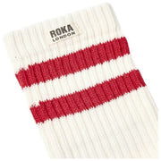 Calzini Roka Windsor Stripe Crew - Rosso mirtillo