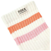 Calzini Roka Windsor Stripe Crew - Mandarino/Rosa