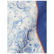 Fazzoletto da taschino con motivi cachemire Simon Carter 40° anniversario - Bianco/Blu