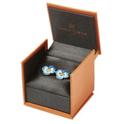 Simon Carter English Country Garden Pansy Cufflinks - Blue/Silver