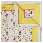 Fazzoletto da taschino Simon Carter Gervaise - Bianco/Giallo/Arancione