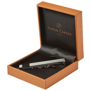 Cravatta scorrevole in onice spazzolato Simon Carter - Argento/Nero