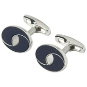 Gemelli con occhio ovale Simon Carter - Blu marino/Argento