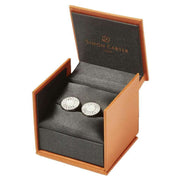 Simon Carter Petal Polished Cufflinks - Silver/White