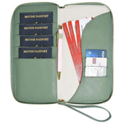 Porta passaporto Stackers Wave Family - verde schiuma di mare