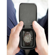 Mini scatola per orologi da viaggio con cerniera Stackers - nera