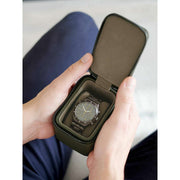 Mini scatola per orologi da viaggio con cerniera Stackers - verde oliva