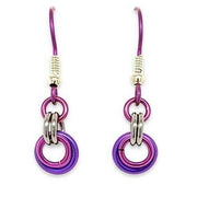 Ti2 Titanium Double Beam Drop Earrings - Pink