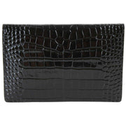 Vivienne Westwood Embossed Croc Envelope Clutch Bag - Black