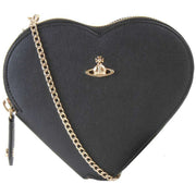 Vivienne Westwood Saffiano Heart Crossbody Bag - Black