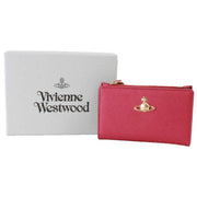 Vivienne Westwood Saffiano Slim Flap Card Holder Purse - Red