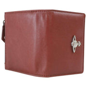 Portacarte Vivienne Westwood con patta sottile in morbida pelle - Marrone Castagna