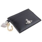 Portacarte liscio con charm Vivienne Westwood - Nero