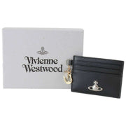 Portacarte liscio con charm Vivienne Westwood - Nero