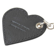 Vivienne Westwood Smooth Leather Injected Orb Heart Keyring - Black