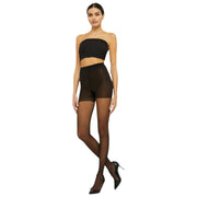 Collant superiori di controllo Wolford Individual ultra velati 10 denari - neri