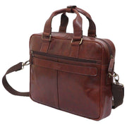 Ashwood Leather Double Handle Laptop Bag - Brown