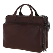 Ashwood Leather Windmere Heavy Duty Double Zip Laptop Bag - Brown