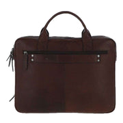 Ashwood Leather Windmere Heavy Duty Double Zip Laptop Bag - Brown