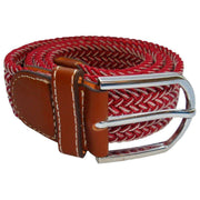 Bassin and Brown Chevron Woven Belt - Red/White