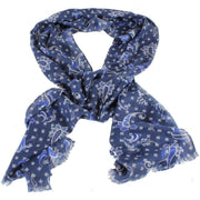 Bassin and Brown Finney Paisley Scarf - Navy