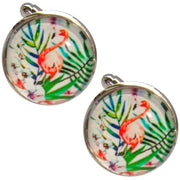 Bassin and Brown Flamingo Cufflinks - Pink/Green/White