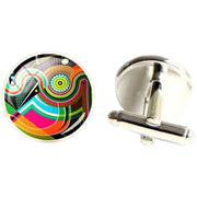 Bassin and Brown Geometric Swirl Cufflinks - Multi-colour