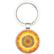 Bassin and Brown Kaleidoscope Flower Key Ring - Yellow/Orange
