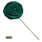 Bassin and Brown Rose Jacket Lapel Pin - Green