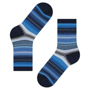 Burlington Stripe Socks - Marine Blue