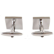 David Van Hagen Fish Tail Mother of Pearl Cufflinks - Cream/Silver