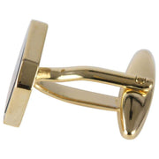 David Van Hagen Gold Plated Onyx Hexagon Cufflinks - Black/Gold