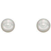 Elements Gold Pearl 5mm Stud Earrings - White