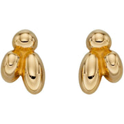 Elements Silver Flower Bud Stud Earrings - Gold