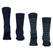 Esprit Fine Stripe 2 Pack Socks - Marine Navy