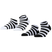 Esprit Mesh Stripe 2 Pack Sneaker Socks - White