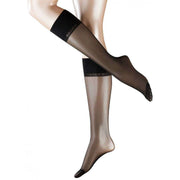 Falke Pure Matte 20 Denier Transparent Sensitive Top Matte Knee-High Tights - Black