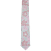 Michelsons of London Oversized Floral Polyester Tie and Pocket Square Set - Pink