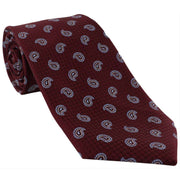 Michelsons of London Pine Extra Long Polyester Tie - Wine Burgundy