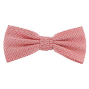 Michelsons of London Semi Plain Bow Tie and Pocket Square Set - Coral