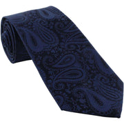 Michelsons of London Tonal Paisley Polyester Tie - Navy
