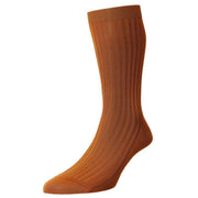 Pantherella Danvers Cotton Lisle Socks - Cumin Orange