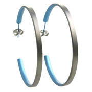 Ti2 Titanium Large Hoop Earrings - Sky Blue