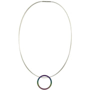 Ti2 Titanium Retro Large Pendant - Rainbow