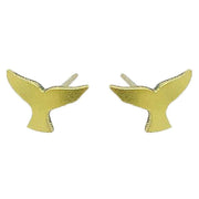 Ti2 Titanium Whale Tail 9mm Stud Earrings - Yellow