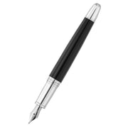 Waldmann Pens Precieux Pinstripe Stainless Steel Nib Fountain Pen - Black/Silver